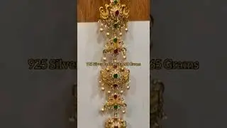 925 Silver Gold Polished Jadda Mala/Billa with Uncut CZ Stone, Ruby and Emerald @rajarajeshwarijewellers