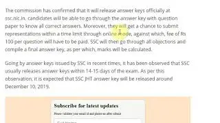 SSC JHT Answer Key 2019 expected by this date at ssc.nic.in; Exam analysis available