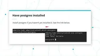 Postgres installation and connection
