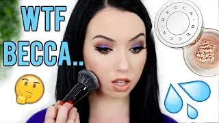 FEELS LIKE WATER?! Weirdest Powder Ever....Becca Hydra-Mist Set & Refresh FULL DAY WEAR TEST