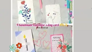 4 Handmade valentine's day card ideas ✨🫶#youtubevideo#trendingvideo#valentinesday  