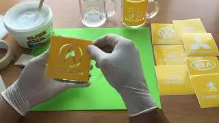 Рисунок, логотип на стеклянной кружке своими руками.  Матирование стекла пастой GLASSETCH PRO