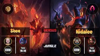Jankos SHEN (Jungle) [Press the Attack] VS NIDALEE - Challenger EUW Patch 10.18