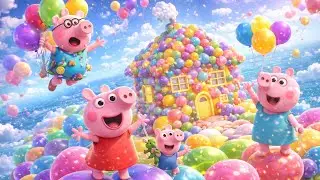 Peppa Pig Visits the Balloon Island 🌈🎈 | Amazing Adventure | Peppa Pig Funny Animation