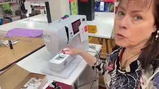 Bernina 475 how to put on a walking foot & use it. Bernina 480 using a Bernina Stitch Regulator.