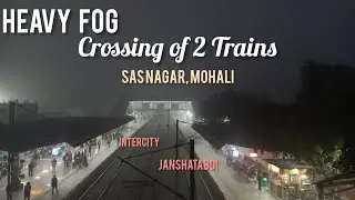 Single Line Cross at Mohali Railway Station in Heavy Fog ☁️☁️☁️