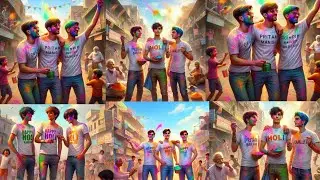 Happy holi ai image editing  || Holi t-shirt name ai photo editing