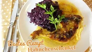 Weihnachtsessen: Hähnchenschenkel aus dem Backofen mit Apfel-Rotkohl