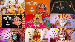Subh navratri 🔱 🙏 Navratri baby photoshoot At Home 🙏 Dussehra theme baby photoshoot ideas at home 