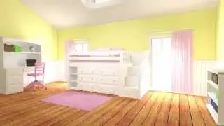 Little Girl's Bedroom Furniture System in Action
