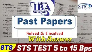 Sukkur IBA Screening Test Previous Question Papers | SIBA  Past Papers with Answer : Jobsitepk