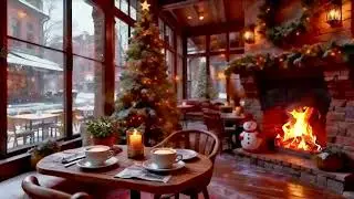 Cozy Winter Cabin Ambience ❄️ Fireplace & Snow Sounds for Deep Sleep