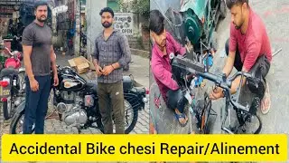 Accidental Bullet completely Repair with chesi also |@RBWSHOP#royalenfield#bullet Chassis’s repair