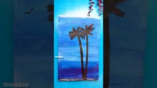 Beautiful Palm Tree Sunset Painting | Easy Acrylic Art #PalmTreePainting