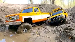 Small RC Cars vs Deep Mud! 😱 FMS 1/18 Off-Road & Towing Rescue