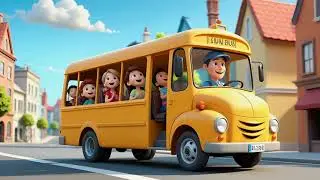 The Wheels on the Bus Go Round & Round 🚌 | Fun 3D Animated Song for Kids