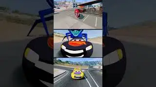 Lightning McQueen vs Head eater Monster car epic escape Coffin Dance song