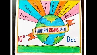 Human Rights Day Drawing | Equality for All | Unity & Justice | Peace, Love, Human Rights |Freedom