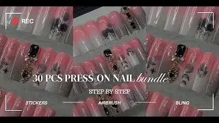 Perfect Airbrush Ombr&eacute; Press-On Nails | Detailed Step-by-Step Tutorial for Beginners | 30 PCS BUNDLE