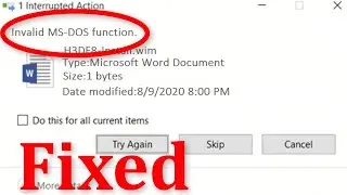 How To Fix Invalid MS - DOS Function While Copying Or Deleting Files - Windows 10/8/7/8.1