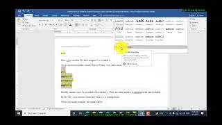 how to remove text highlight color in MS word 2016 كيف تزيل لون خلفية النص