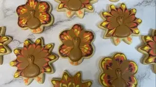 Thanksgiving Turkey Royal Icing Cookies