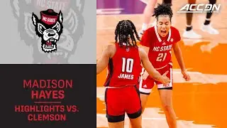NC State's Madison Hayes Nears A Double-Double With 24 Pts & 9 Boards