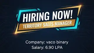 Hiring Vaco binary  Company || Territory Sales Manager || Pan India || TSM ||