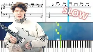 Polyphia - Playing God (piano tutorial slow)