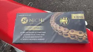 420 Niche Amazon x-ring chain install and review on Honda CRF110