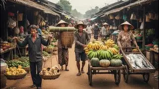 Struggling Border Market of Vietnam&ndash;Laos | Hard Life, Honest Smiles & Daily Trade