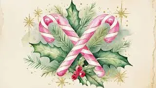 Candy Cane Wreath Peppermint Retro Frame TV Art &ndash; FREE Preview! 🍭