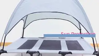 Outdoor Portable Moisture-proof Elevated Dog Cot with Canopy Pet Bed Tent for Travel
