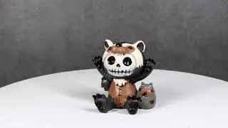 Furry Bones Hugh The Skunk Bear Wolverine Voodoo Skeleton Figurine Collectible