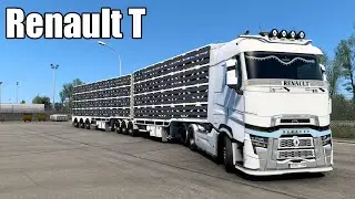 【ETS2】Renault T Truck / Cummins N14 Sound / KSW Livestock Trailer