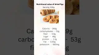 Nutritional value of dried figs | serving 100 grams #shorts #health #trending #viralvideo