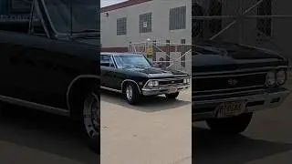 1966 Chevrolet Chevelle SS Super Sport Black Classic Car Drive By Engine Sound