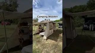 Beach camping set up with tunnel tent ⛺️😍🏝️ #camping #woodenrack #beachcamp