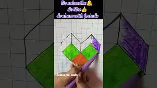 Draw a easy colorful geometry heart ❤/easy draw colorful geometry heart❤