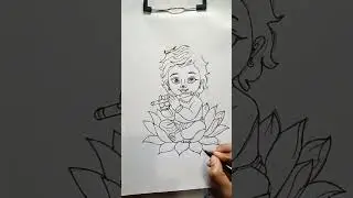 कृष्ण जी की जादुई ड्रॉइंग! 😍 #shorts #krishna#viralvideo#vrindavandham#whatsappstatus