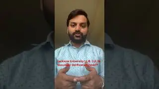 Lucknow University PG Document Verification Notice | LU LLM | LU LLB Document Verification #shorts