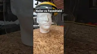 Contractor test face shield with air nailer #tooltest #Milwaukee #paslode