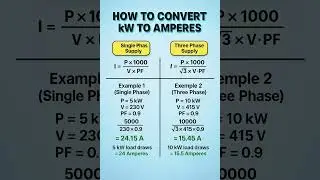 ⚡ How to Convert kW to Amps | Single Phase & Three Phase Explained 🔌