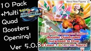 10 Pack + Multi Quad Boosters Opening! Pok&eacute;mon Duel Ver 5.0.8
