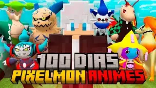 SOBREVIVI 100 DIAS TRANSFORMANDO POK&Eacute;MONS em PERSONAGENS DE ANIMES na PIXELMON ANIMES!