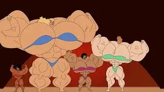 Jakurai's Tiny Tunes Female Bodybuilders' Muscle and Breast Growth Video
