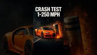 😱⚡️BUGATTI vs Bollard &ndash; Crash Test from 1 to 200 MPH!💥