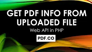 How to Get PDF Info using PDF.co Web API in PHP