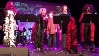 Liam singing with the Desert Divas at the gaslight music hall