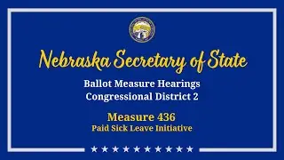 Ballot Measure Hearing: 436 Paid Sick Leave Initiative
